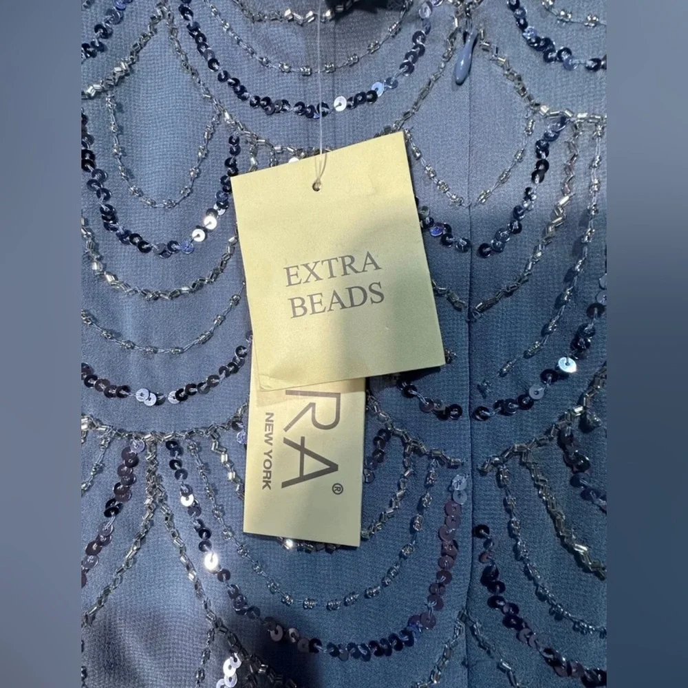 NWT J Kara Women's Petite 3/4 Scallop Beaded Pop Over Gown Size 6P - Picture 5 of 7